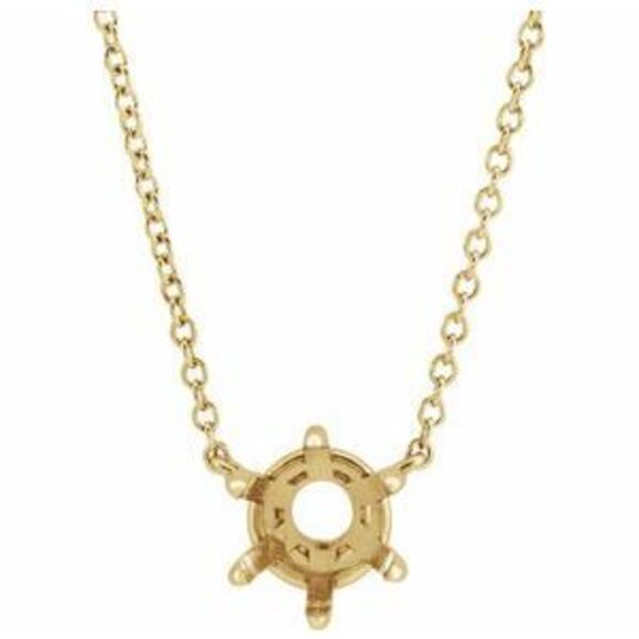 14K Yellow 6.5 mm Round Solitaire 18